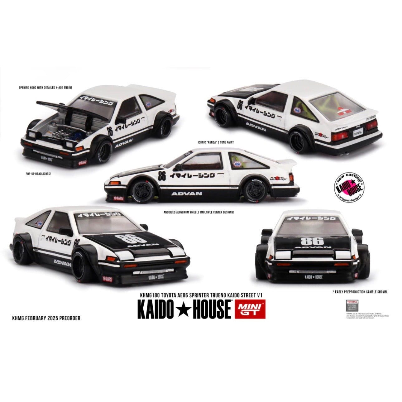MINI GT - KAIDO HOUSE - Toyota Sprinter Trueno Kaido Street V1 //180